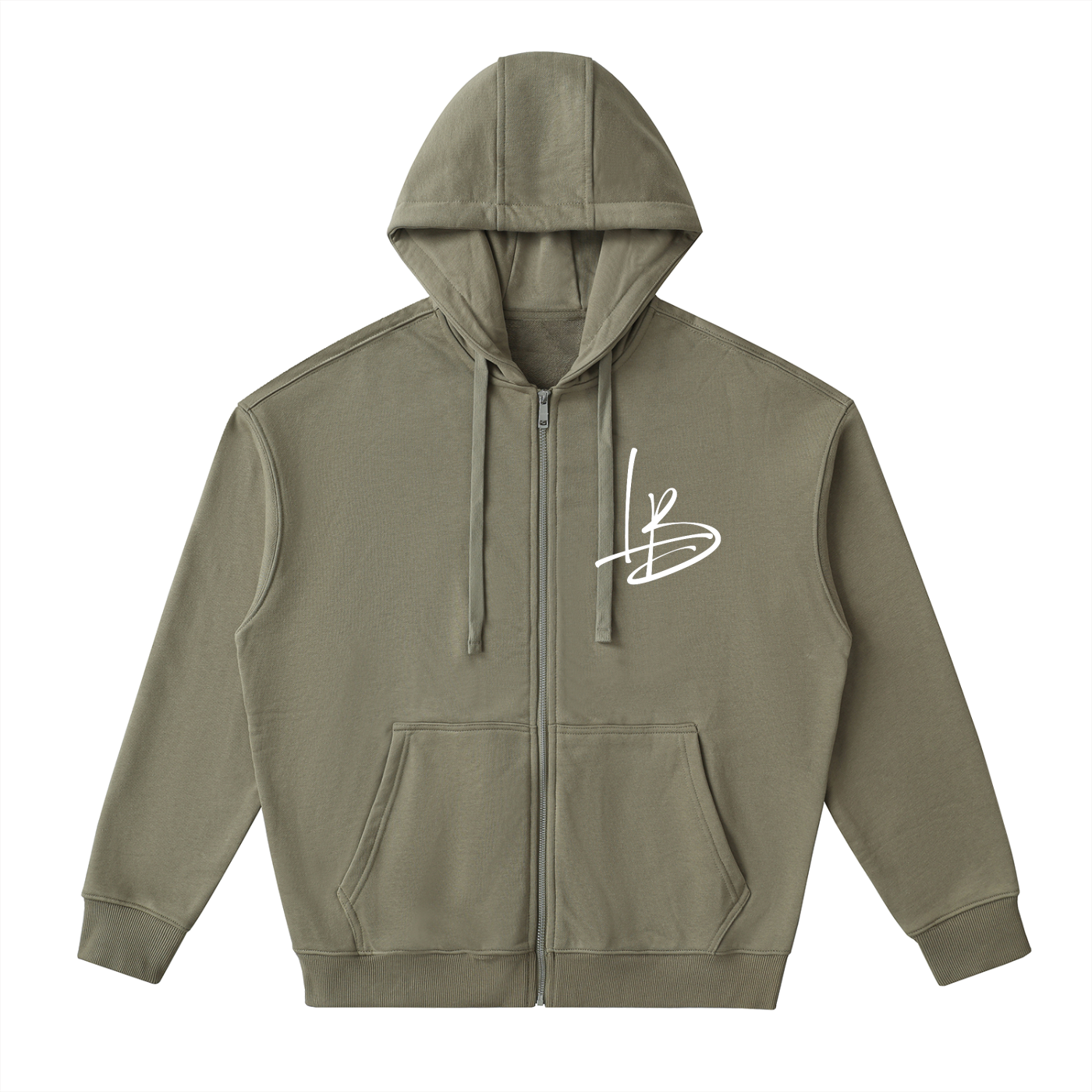 Long Beach Casual Wear - Drop-Shoulder Zip Up Hoodie