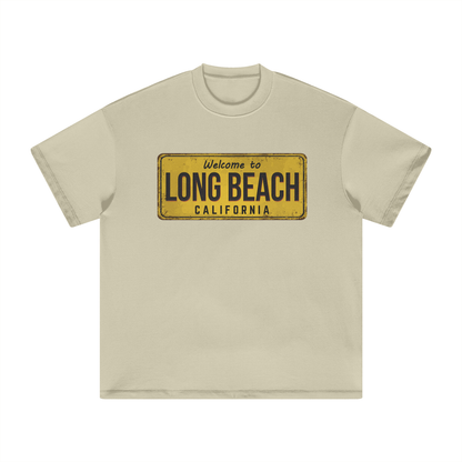 Welcome To Long Beach - Heavyweight Earth Tone T-Shirt