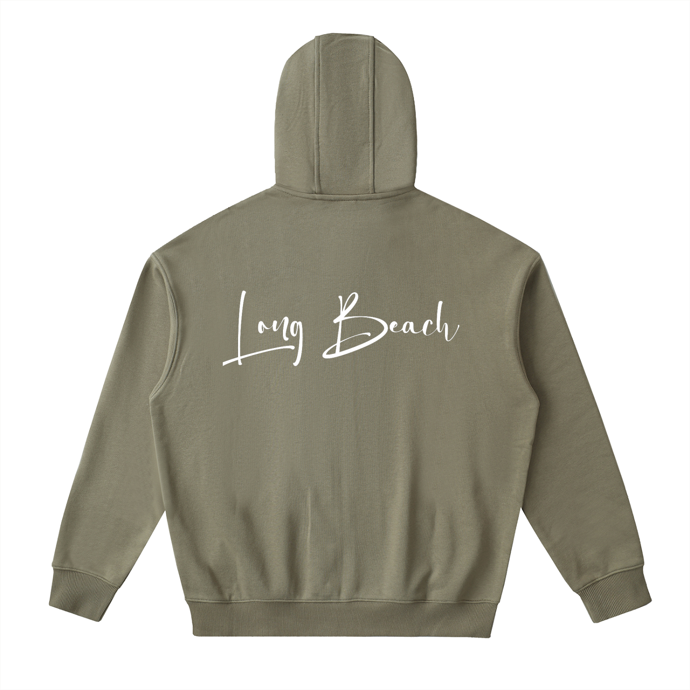 Long Beach Casual Wear - Drop-Shoulder Zip Up Hoodie