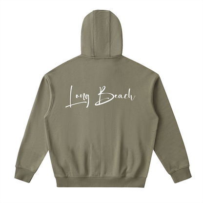 Long Beach Casual Wear - Drop-Shoulder Zip Up Hoodie
