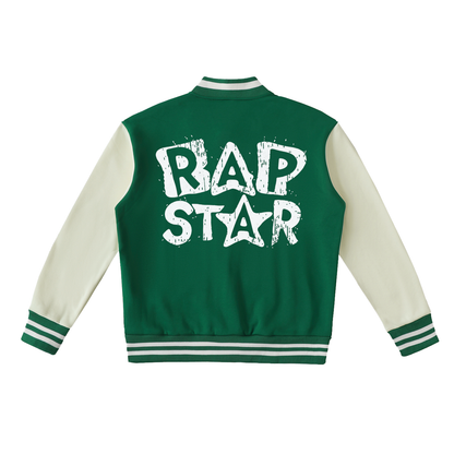"Rap Star" Two-Tone Fleeced Varsity Jacket