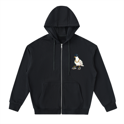 Duece the Dove - Drop-Shoulder Zip Up