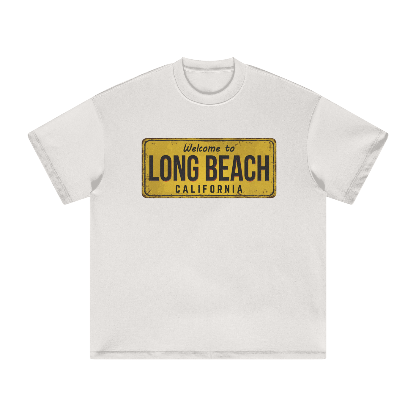 Welcome To Long Beach - Heavyweight Earth Tone T-Shirt