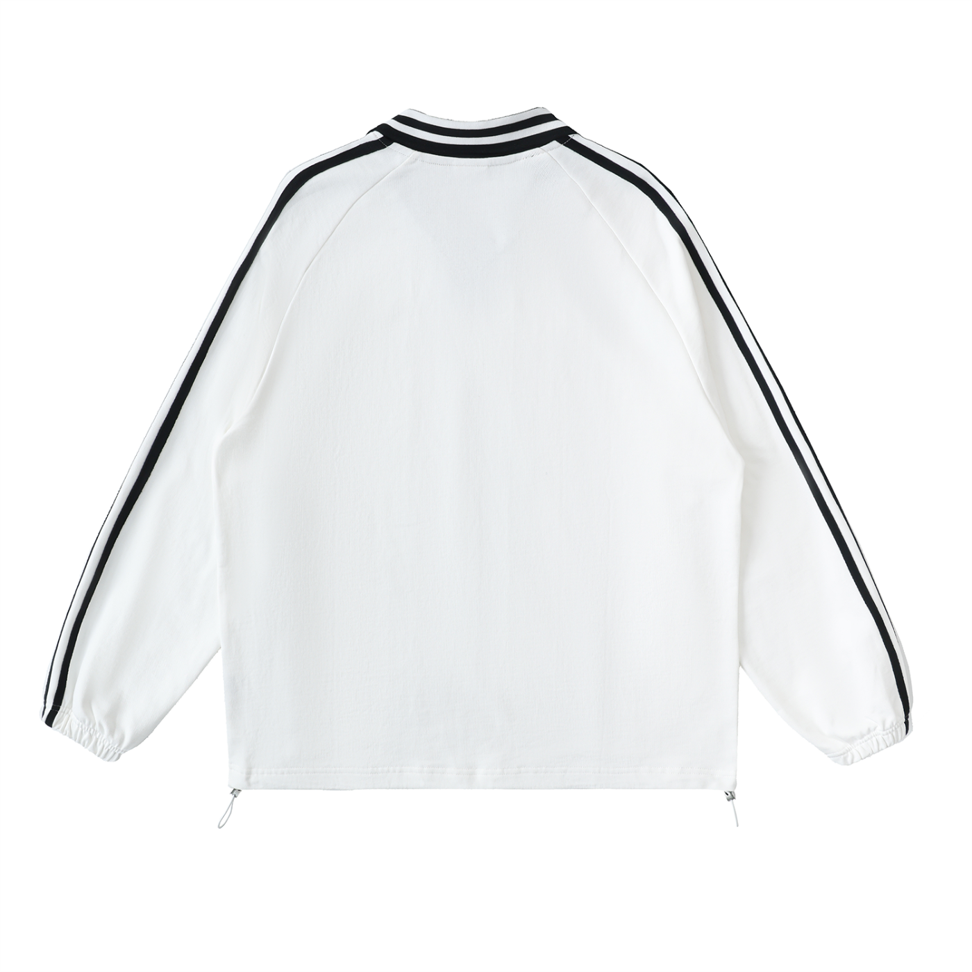 Duece the Dove - Contrast Striped Lapel Collar Sweatshirt