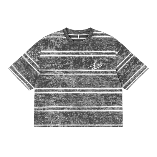 Long Beach Casual Wear - Snow Washed Stripe Boxy T-shirt