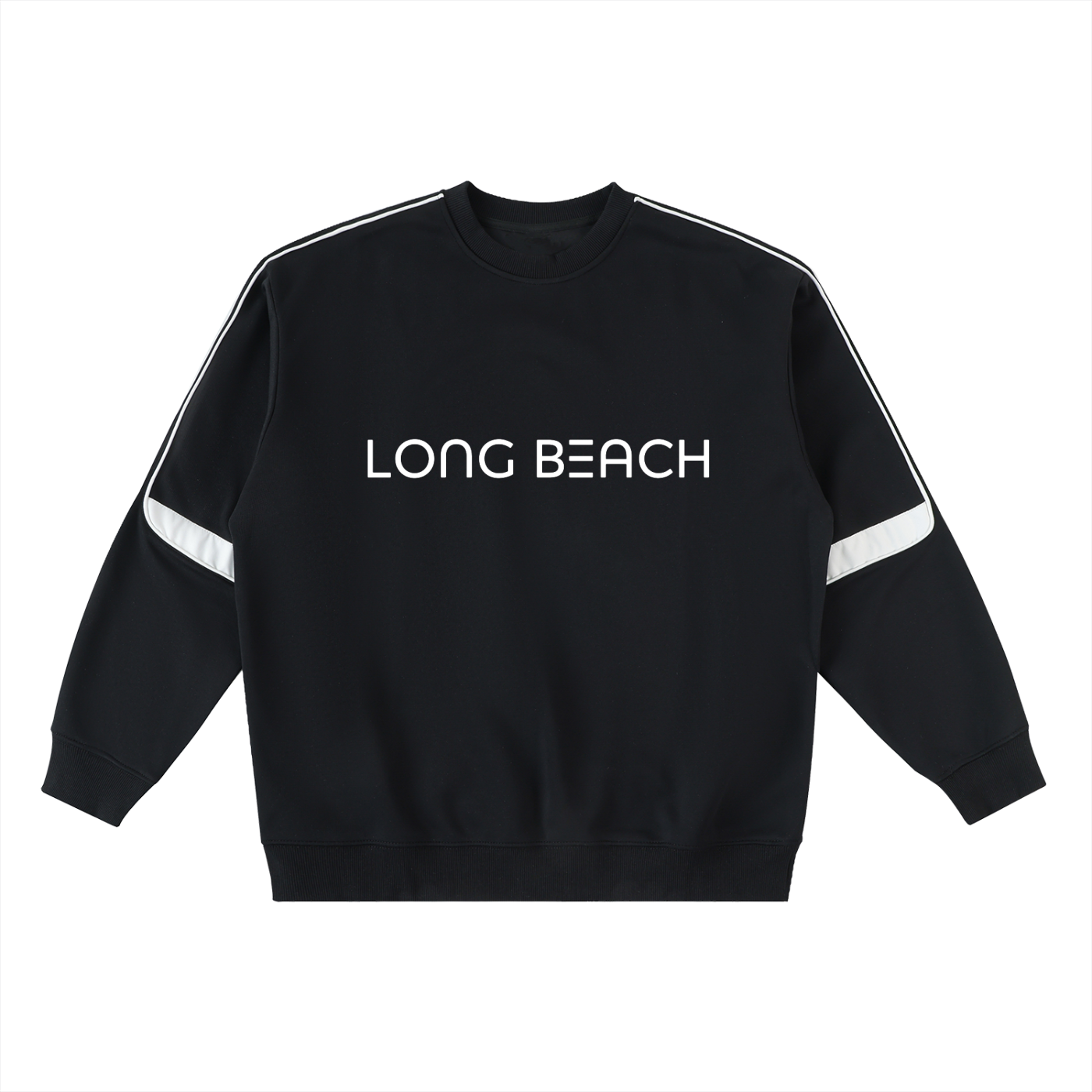 Long Beach Casual Wear - Oversized Crewneck Taped Sweatshirt