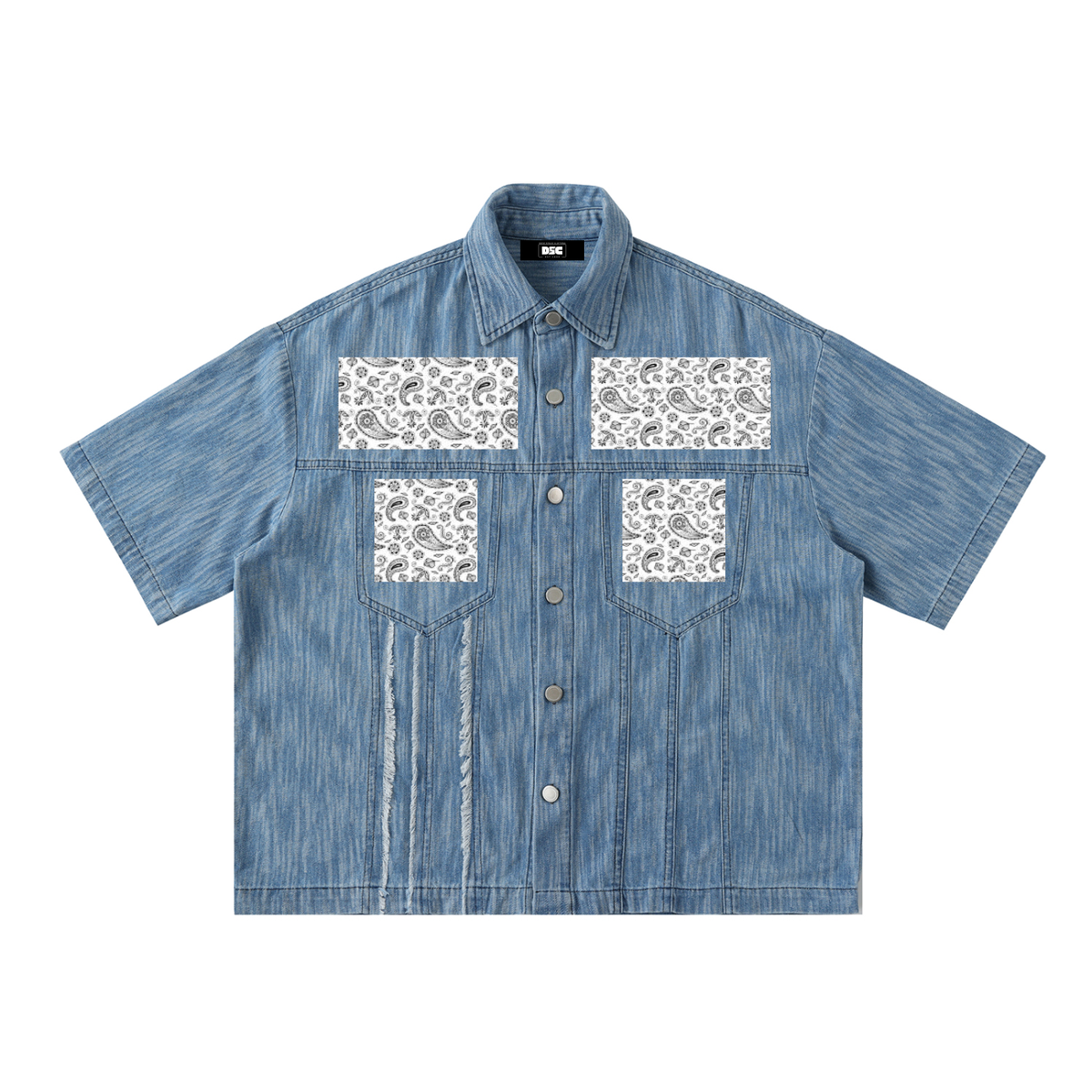 "Ocean Blvd" Distressed Wash Casual Button UpShirt