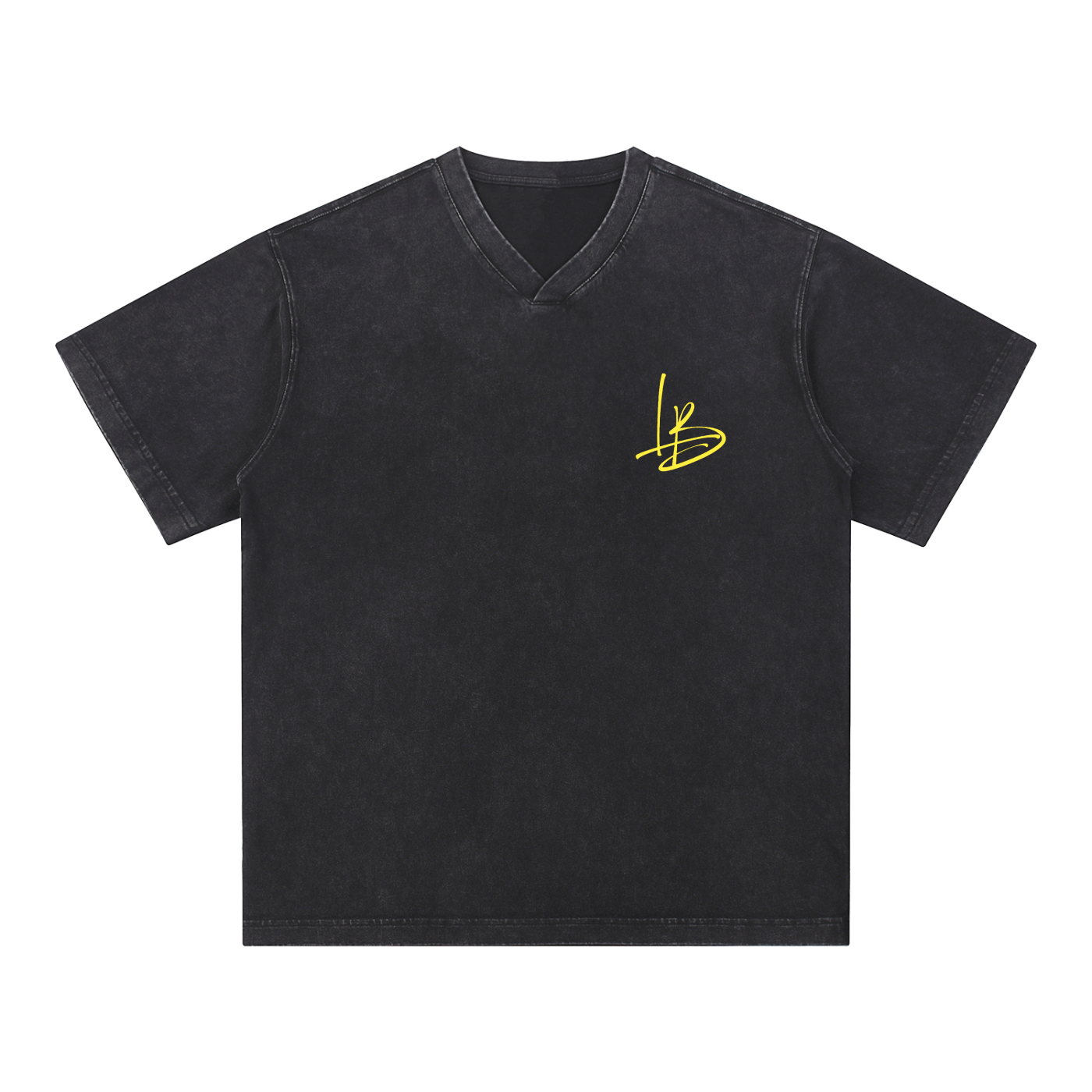 Long Beach Casual Wear - Snow Washed V-Neck Cotton T-Shirt