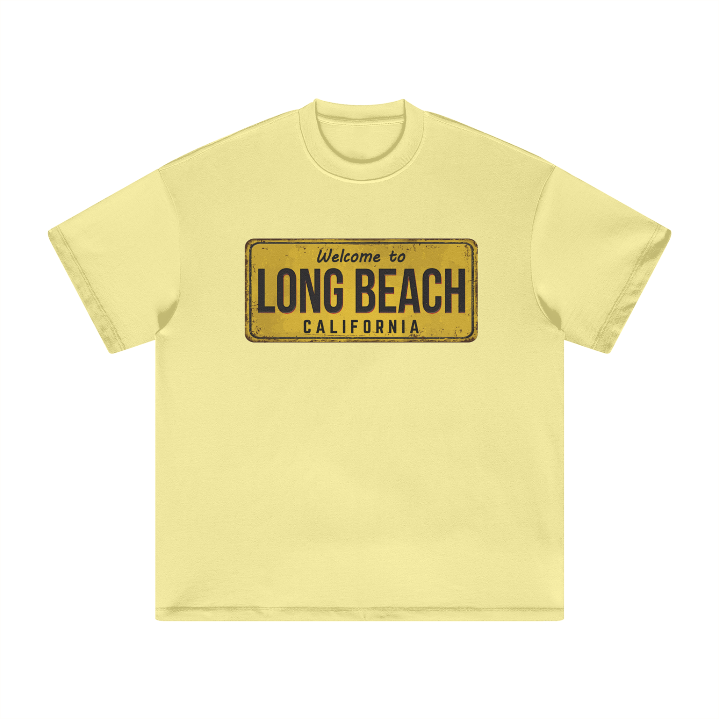 Welcome To Long Beach - Heavyweight Earth Tone T-Shirt