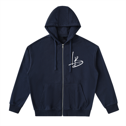 Long Beach Casual Wear - Drop-Shoulder Zip Up Hoodie