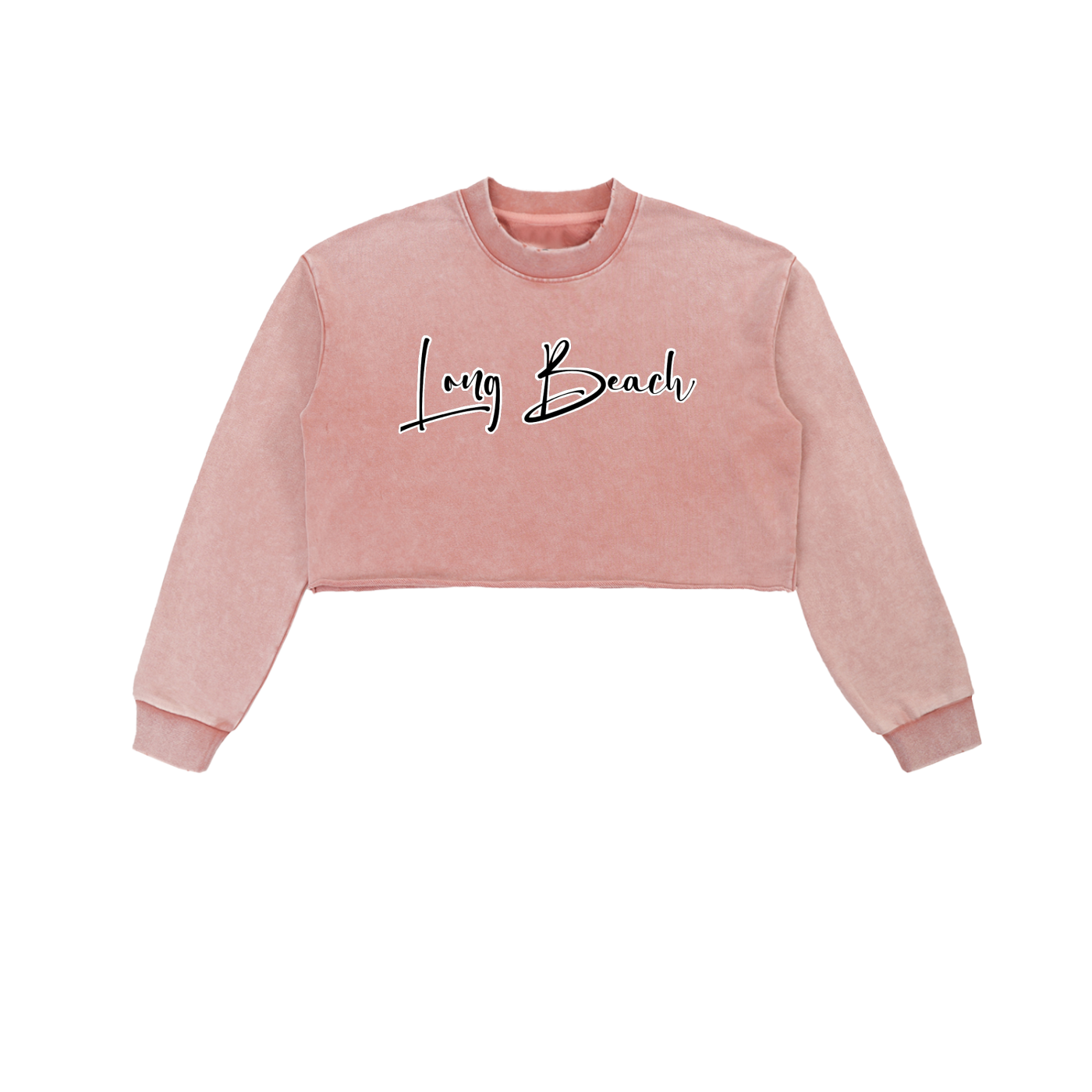 Long Beach Casual Wear - Women's Snow Washed Cropped Sweatshirt