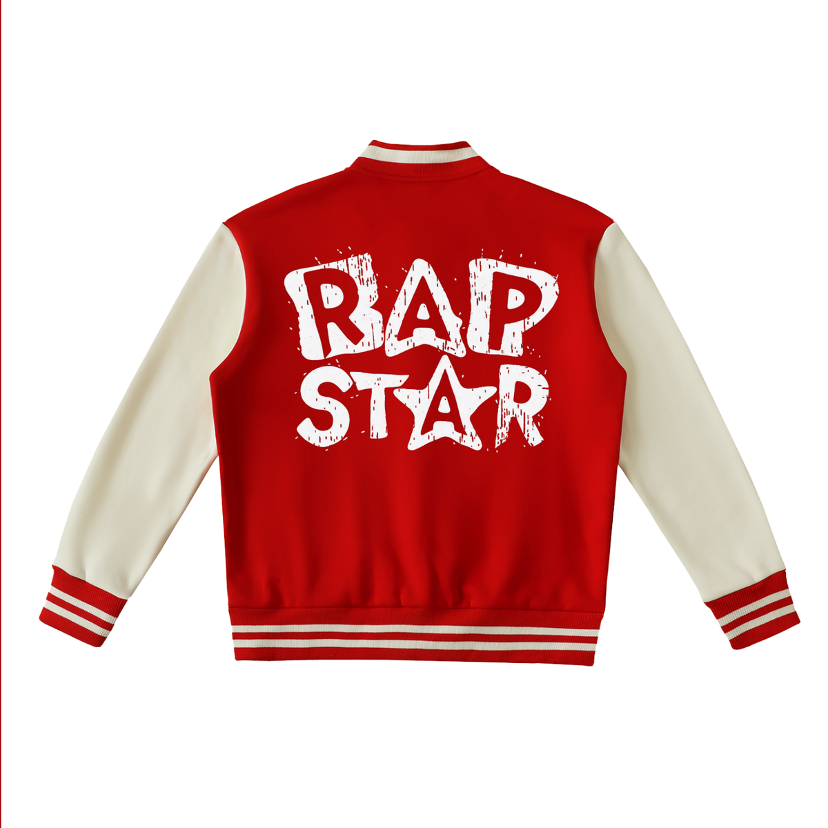 "Rap Star" Two-Tone Fleeced Varsity Jacket