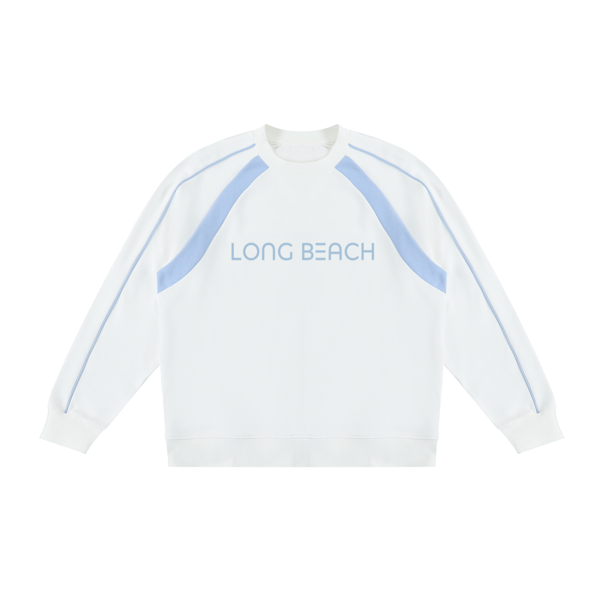 "Long Beach Stripes" Color Block Crewneck Sweatshirt