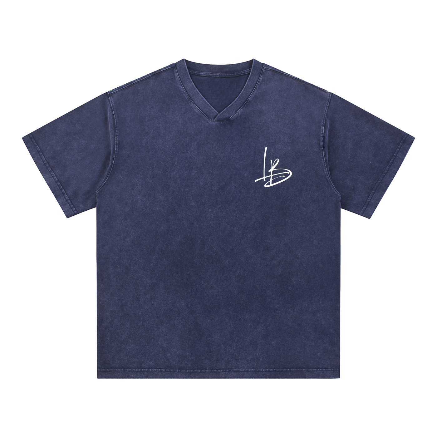 Long Beach Casual Wear - Snow Washed V-Neck Cotton T-Shirt