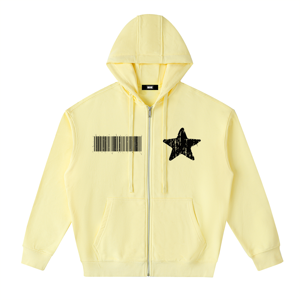 "Rap Star" Drop-Shoulder Zip Up Hoodie