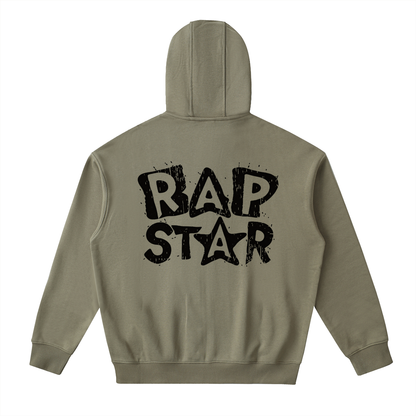 "Rap Star" Drop-Shoulder Zip Up Hoodie