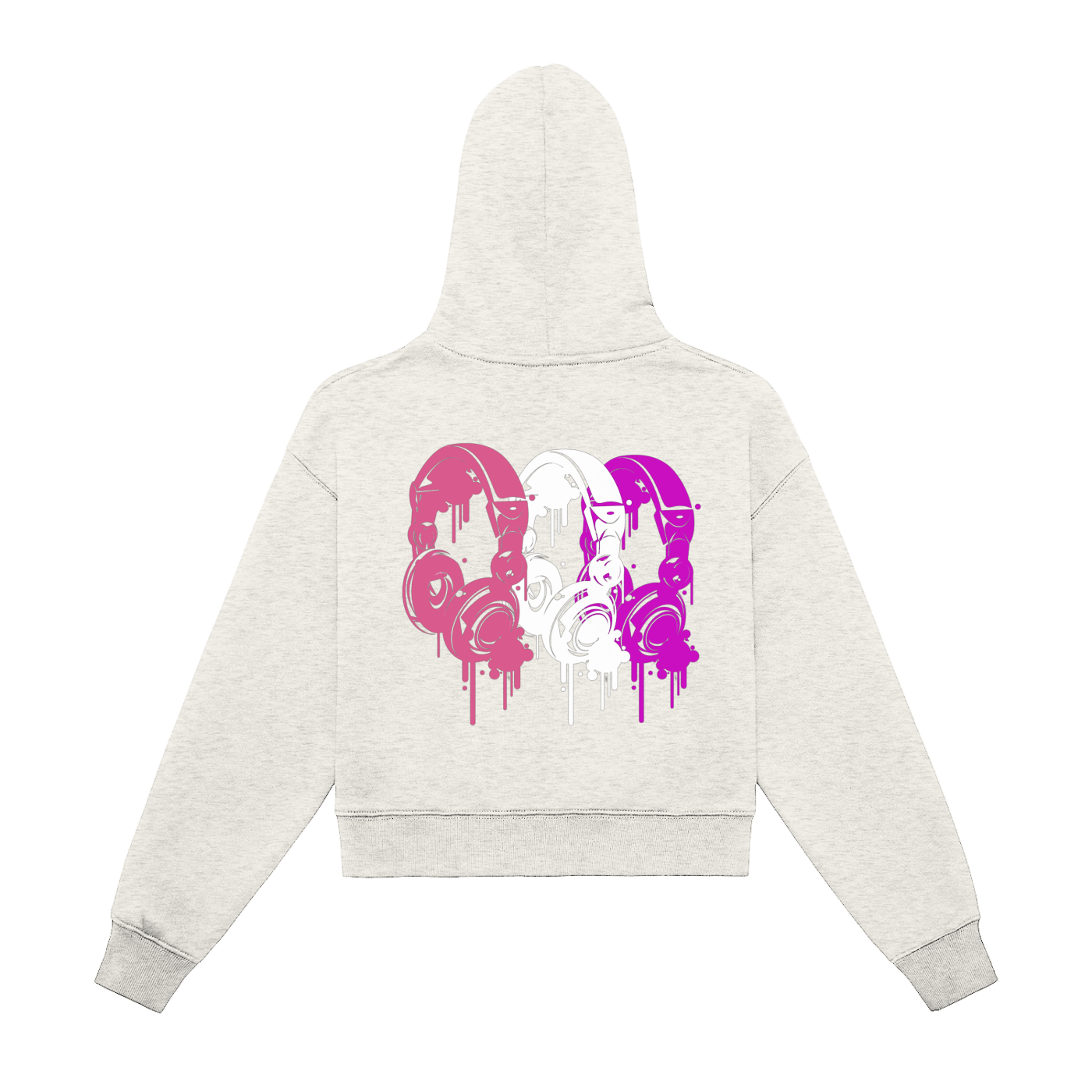 Womens DripHop Fleeced Zip-Up Cropped Hoodie