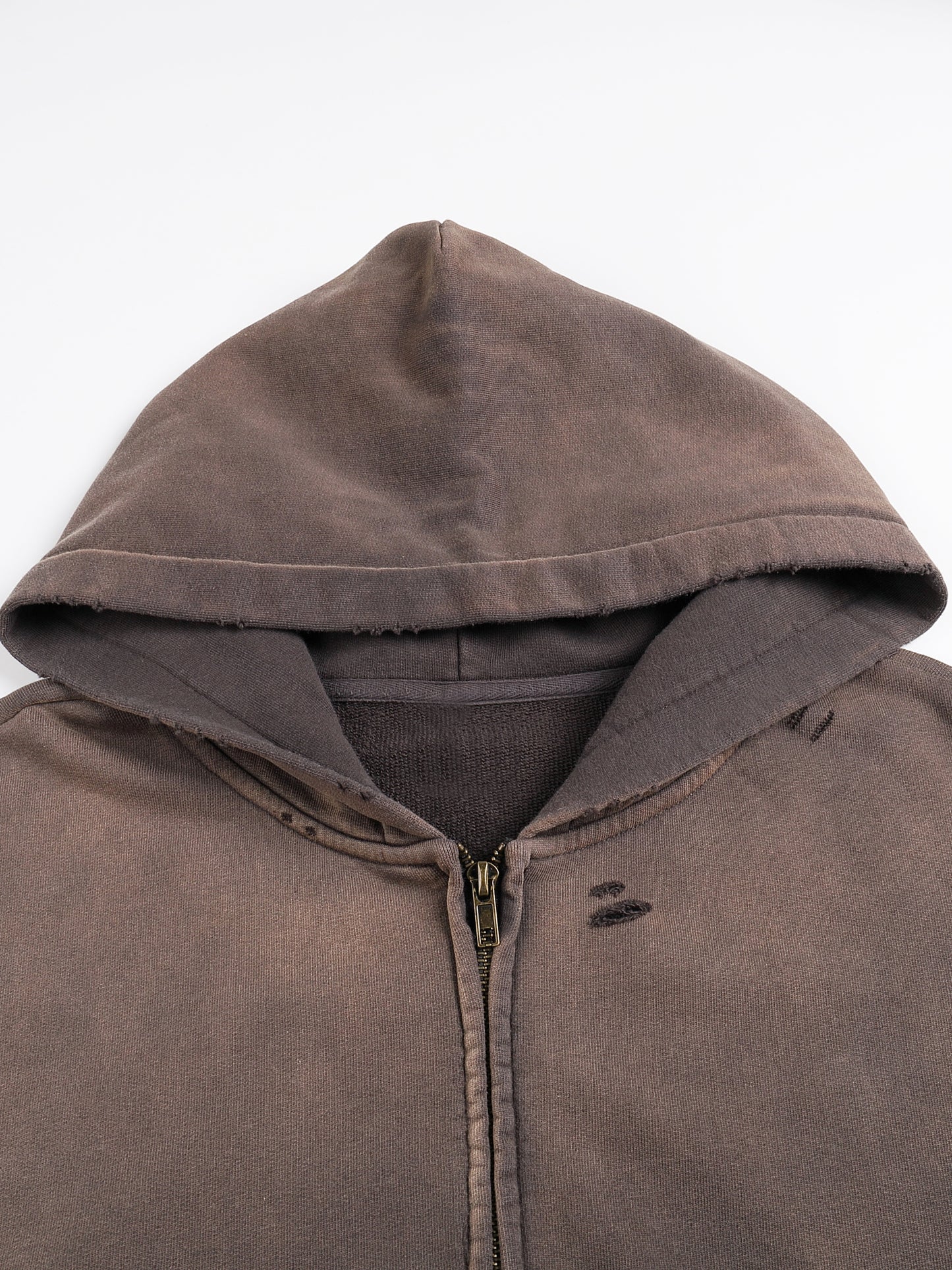 Long Beach Casual Wear - Hand-Frayed Sunfade Zip Hoodie