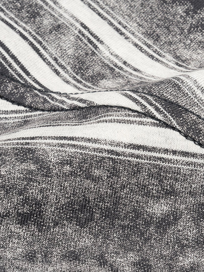 Long Beach Casual Wear - Snow Washed Stripe Boxy T-shirt