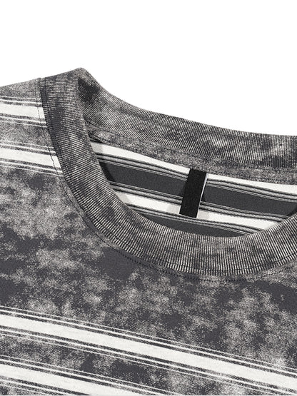 Long Beach Casual Wear - Snow Washed Stripe Boxy T-shirt