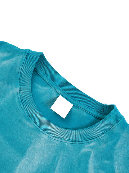 Ocean Breeze – Hand-Scrunched Sun Fade T-Shirt