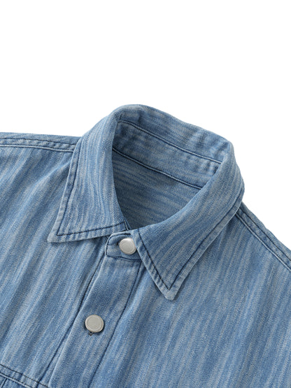 Long Beach Casual Wear - Distressed Wash Short-Sleeve Shirt