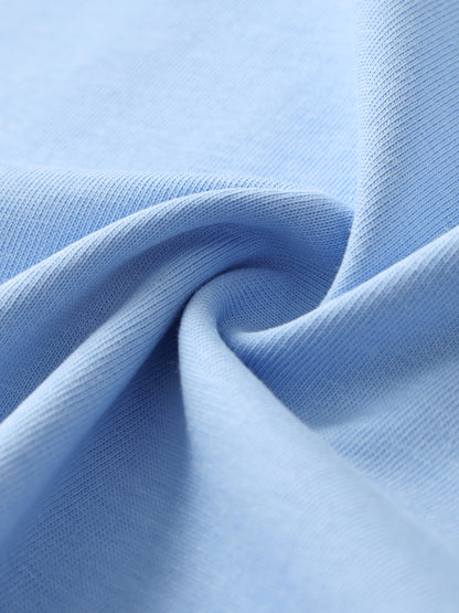 Long Beach Casual Wear - Contrast Tape Crewneck Cotton T-Shirt