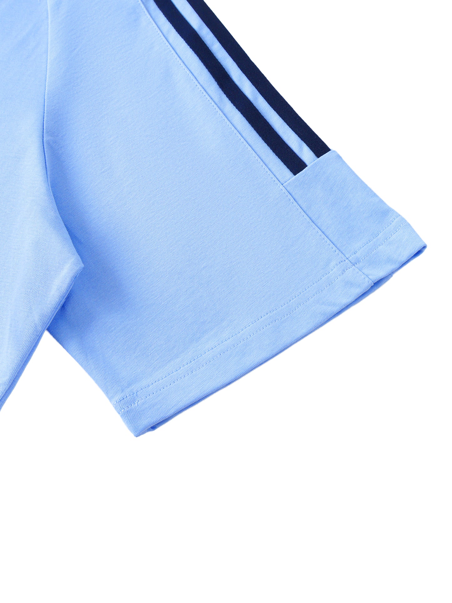 Long Beach Casual Wear - Contrast Tape Crewneck Cotton T-Shirt