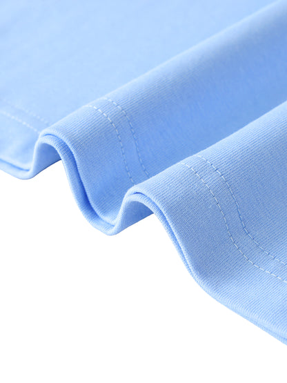 Long Beach Casual Wear - Contrast Tape Crewneck Cotton T-Shirt