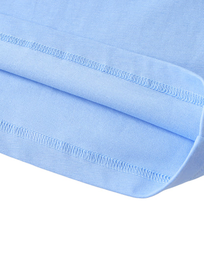 Long Beach Casual Wear - Contrast Tape Crewneck Cotton T-Shirt